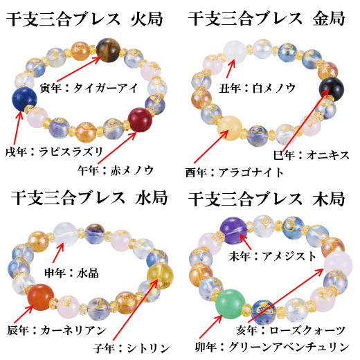 水晶院 干支三合ブレスレット　開運ブレスレット